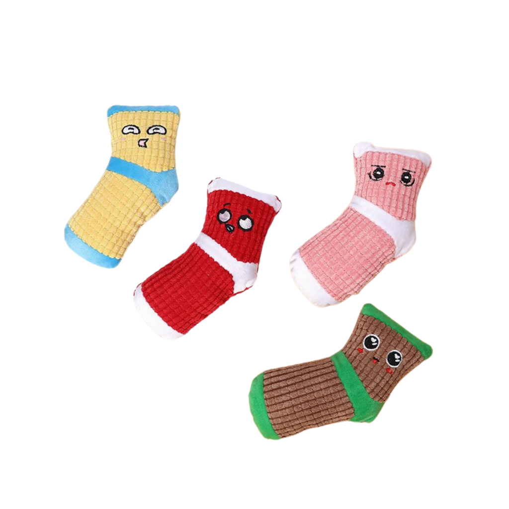 Cartoon Sock Pet Plush Sound Toy