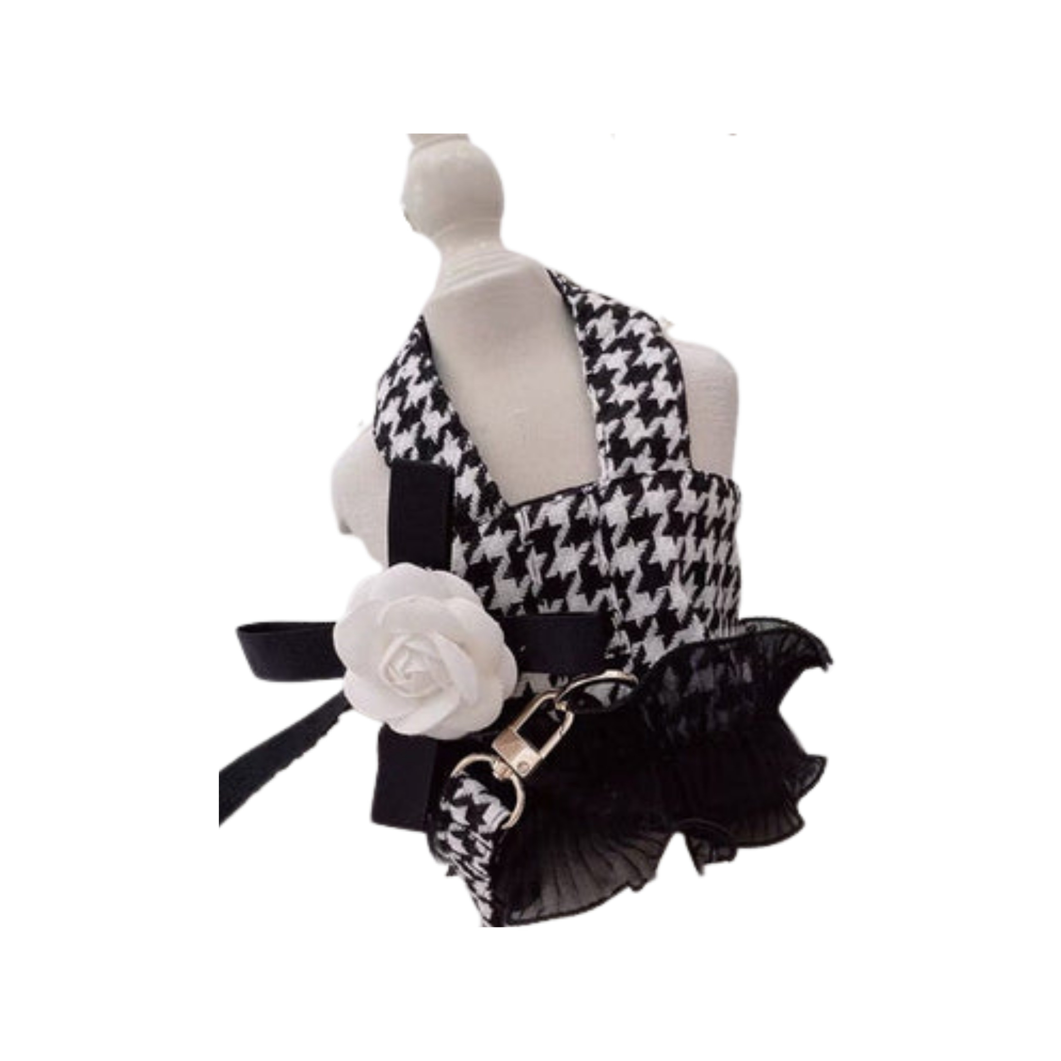 Pet Bird Check Vest Traction Suit